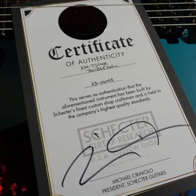 Schecter USA CUSTOM SHOP Keith Merrow KM-7 Stage Teal Blue Satin 7-String Electric Guitar w/ Case (2024) image 7