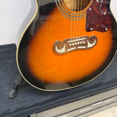Used Epiphone EJ-200CE VS Super Jumbo Acoustic Electric Guitar Vintage Sunburst with Case 2011 image 12