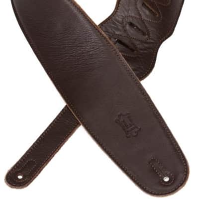 Levy's M4GF-DBR 3.5-inch Padded Garment Leather Bass Strap - Dark Brown image 2