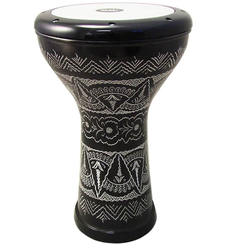 The 17'' Black Wave Zaza Percussion Engraved Egypt Style Darbuka Doumbek image 1