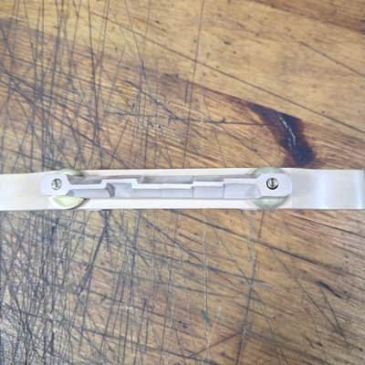 Unbranded Mint Condition Unslotted Faux Bone Light Wood Archtop Guitar Bridge Luthier Parts image 2