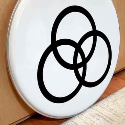 Led Zeppelin, ZOSO, 22" Bass Drumhead, John Bonham, 3 Rings, Wall Display Bild 4