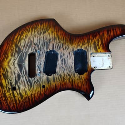 WARMOTH Z SWAMP ASH & MAPLE BODY - Bengal Burst/Black image 1