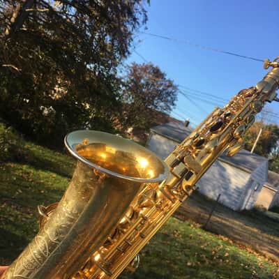 CONN GOLD PLATED ALTO STENBERG PORTRAIT RARE 1929 CHU BERRY FINISH 97% SAX SAXOPHONE ENGRAVING CRISP image 4