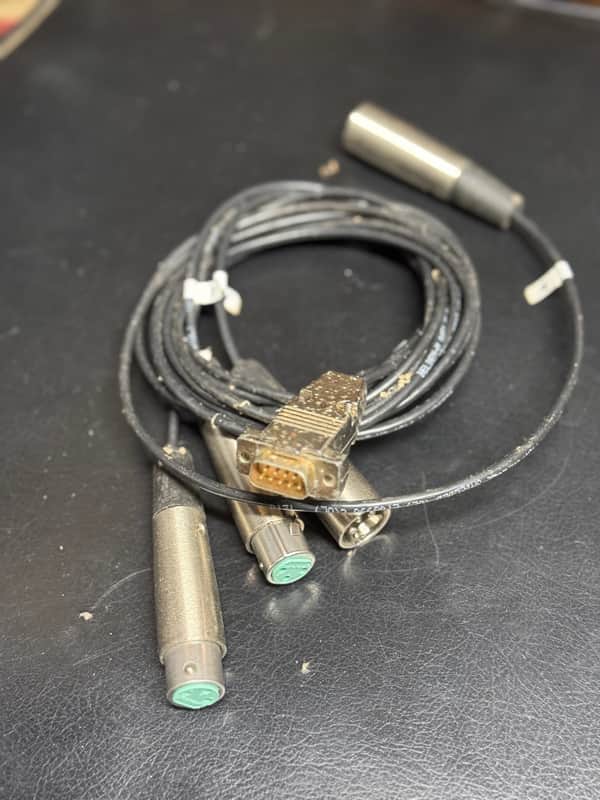 Belden DB9 to XLR Male / Female I/O Cable Snake Connector 1970's 1980's - Black image 1