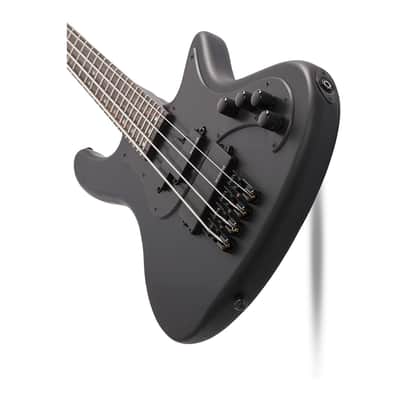 Schecter Stiletto Stealth 4-String Bass Guitar (Satin Black) Bundle image 6