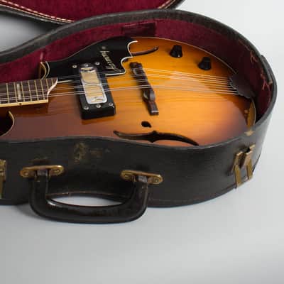 Harmony  H-35 Hollow Body Electric Mandolin (1968), ser. #2870H35, original black chipboard case. image 12