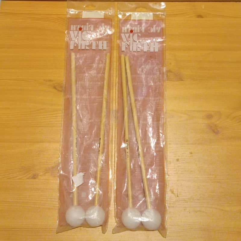 Vic Firth Set (2 pairs) M63 - Corpsmaster Keyboard - Medium, Poly Mallets 90s - Classic Medium image 1