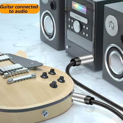 6.35Mm Instrument Cable 50Ft,Silver Color Premium 6.35Mm Mono Jack 1/4" Ts Cable Unbalanced Guitar Patch Cords/Instrument Cable Male To Male With Zinc Alloy Housing And Nylon Braided(50Ft/15M) image 4