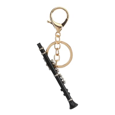 Miniature Clarinet Keychain, 3.15 Inch Tiny Clarinet Model Key Ring, Musical Instrument Gift for Clarinet Players, Music Teachers image 2