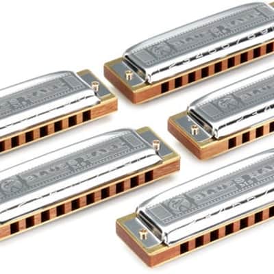 Hohner Blues Harp 5-piece Harmonica Set with Case image 3