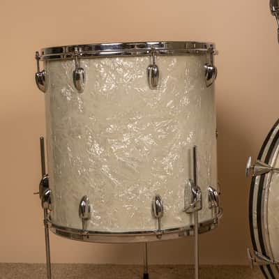 1960s Slingerland Modern Solo White Marine Pearl Drum Set image 5