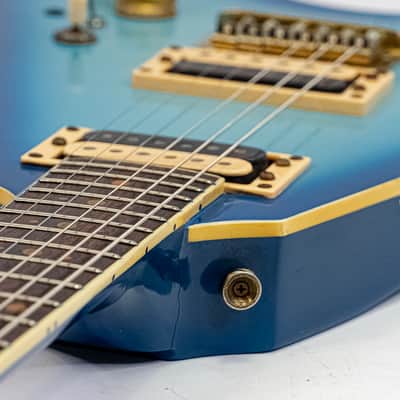 1980s Cort Flying V Electric Guitar – Blue Fade – Made in Korea image 8