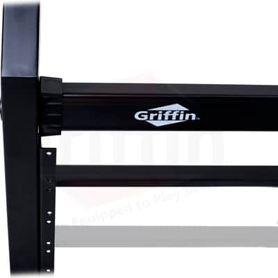 Griffin Rackmount Stand and Adjustable Top Mixer Platform Mount - 19U Rolling Cart Holder for Music Studio - Pro Audio Recording Cabinet Stage Equipment image 4