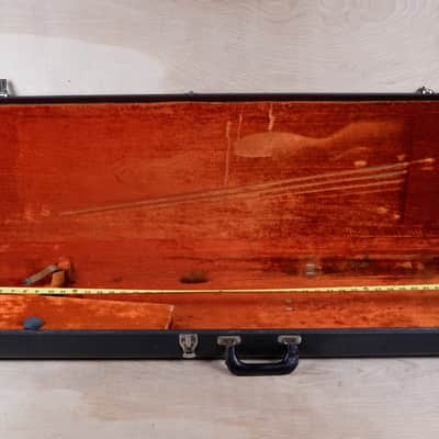 Fender Jazz or Precision Bass Original Hard Case 1967-1972 Logo with Tail Black with Orange Interior Vintage image 15