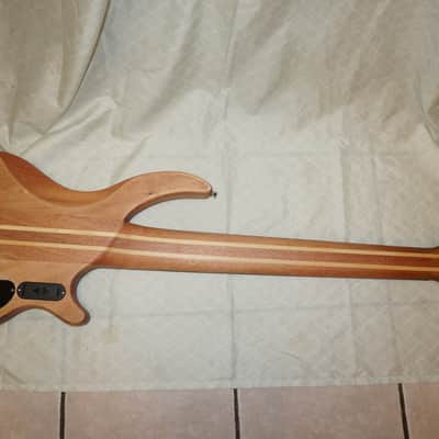 Left handed 6 string bass guitar, neck through body,  2015 Wood image 4
