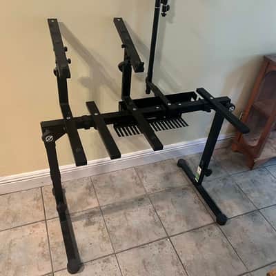 K&M 18820 Omega Pro Keyboard Stand + Second Tier, Third Tier, Table Top, Cable Organizer, Laptop Holder, Universal Holder, Adapter, Extension Rod, Boom Arm + more image 1