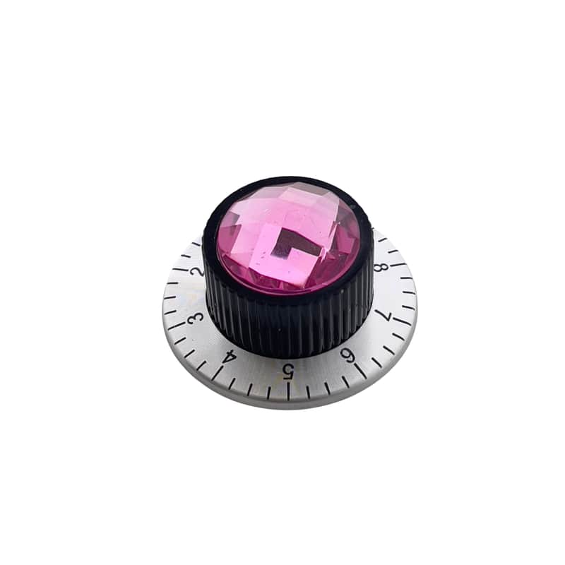 Jewels (Hot Pink) - Custom Guitar Knobs - JUMBO Dial - 6mm Shaft for Fender, Squier, and Gibson Guitars with Split Shaft Pots image 1
