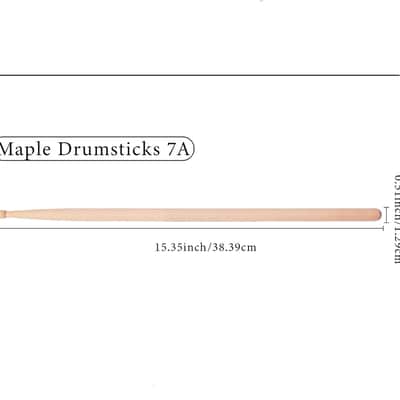 Drum Sticks，7A Drumsticks, 15 Pairs Classic Maple Wood Tip Drum Sticks for Acoustic Drum and Electronic Set, Professional Musical Instrument Percussion Accessories image 2