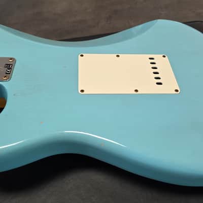 Fender Custom Shop Postmodern Journeyman Stratocaster 2016 Daphne Blue Relic Aged Roadworn American Vintage 60s 1960's Reissue USA Guitar close to Sonic Blue heavy relic post modern image 16