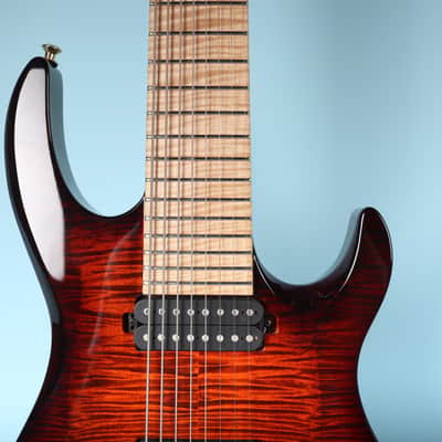 2016 Kiesel Carvin DC800 8 String Neck Thru Orangeburst Flamed image 9