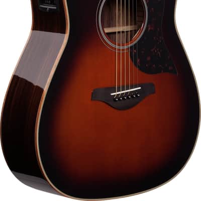 Yamaha A1R Dreadnought Acoustic-Electric Guitar, Solid Spruce Top, Tobacco Brown Sunburst image 4