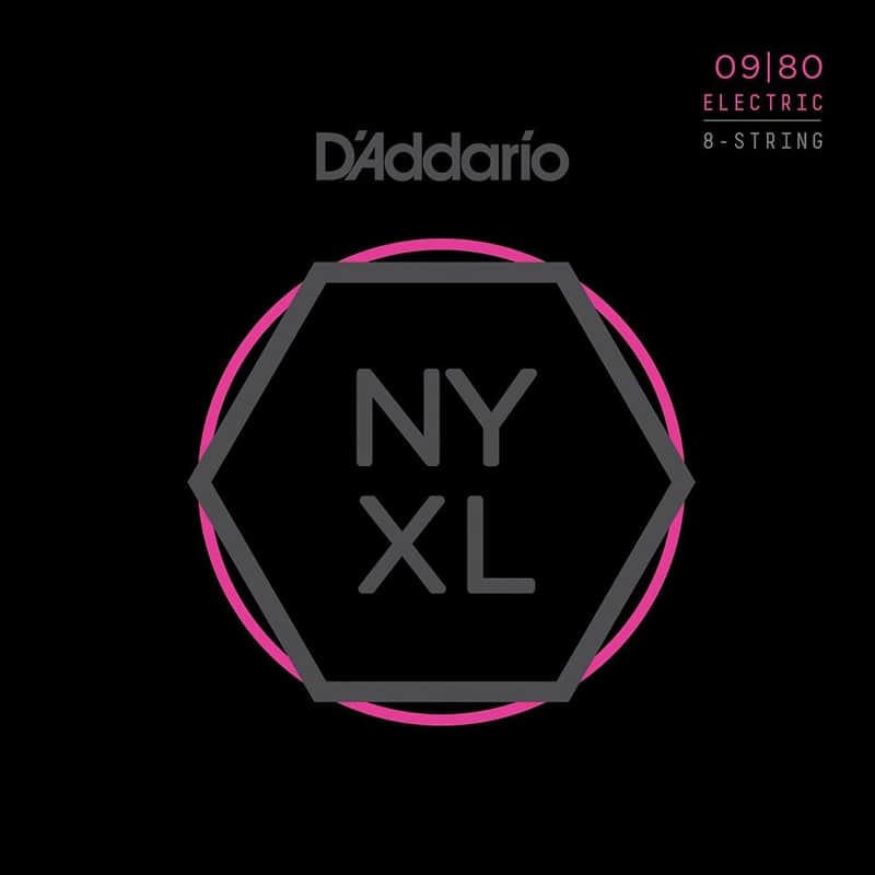 D'Addario NYXL0980 Nickel Wound 8-String Electric Guitar Strings Super Light 09-80 image 1