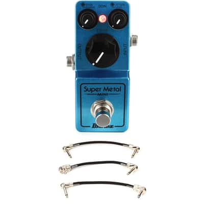 Ibanez Super Metal Mini Pedal with 3 Patch Cables image 1