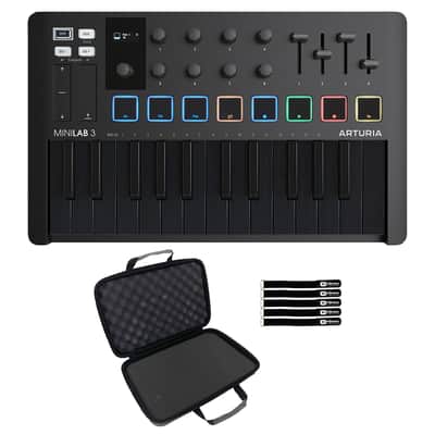 Arturia MiniLab 3 MIDI 25 Key Keyboard Controller Deep Black w Case
