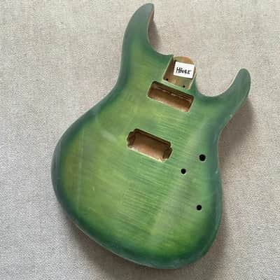 Mahogany Wood HH Tiger Maple Top Guitar Body image 1
