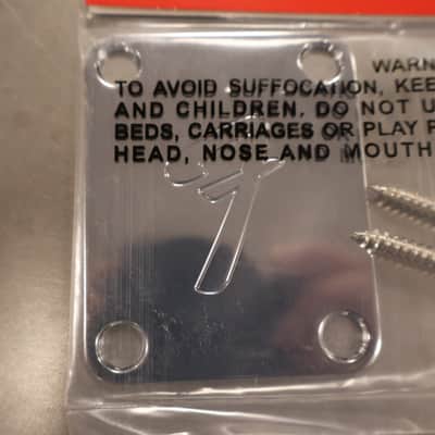 Fender 4-Bolt Vintage-Style Neck Plate "F" (Chrome) image 2