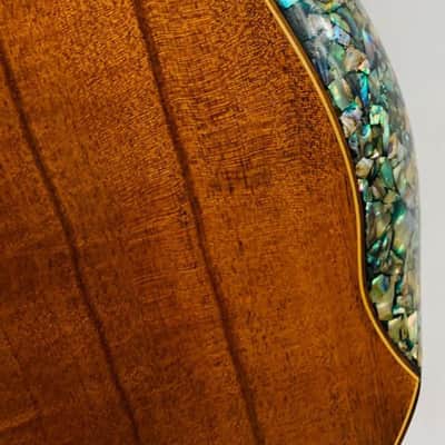Blueberry  Handmade Acoustic Guitar Grand Concert Built to Order with Paua Shell Arm Rest and Rib Rest image 7