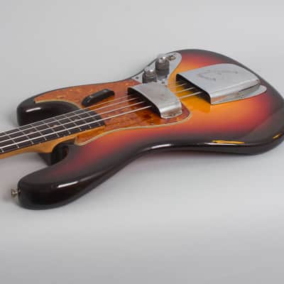 Fender Jazz Bass Solid Body Electric Bass Guitar (1960), ser. #54837, original brown tolex hard shell case. image 7