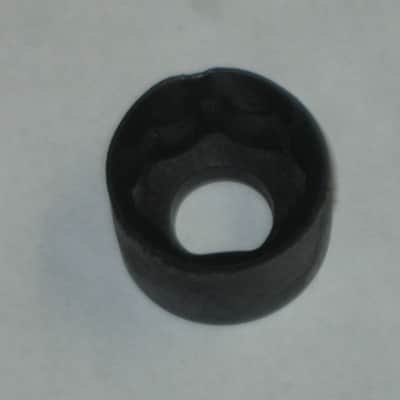 ONE litely relic'd MXR large (standard size) black plastic knob with white position line & dot, Push-On Style ECB134 (NO set screw) & ONE litely relic'd MXR Knob Cover (Foot Turner) ECB131 - from late 2000s image 5