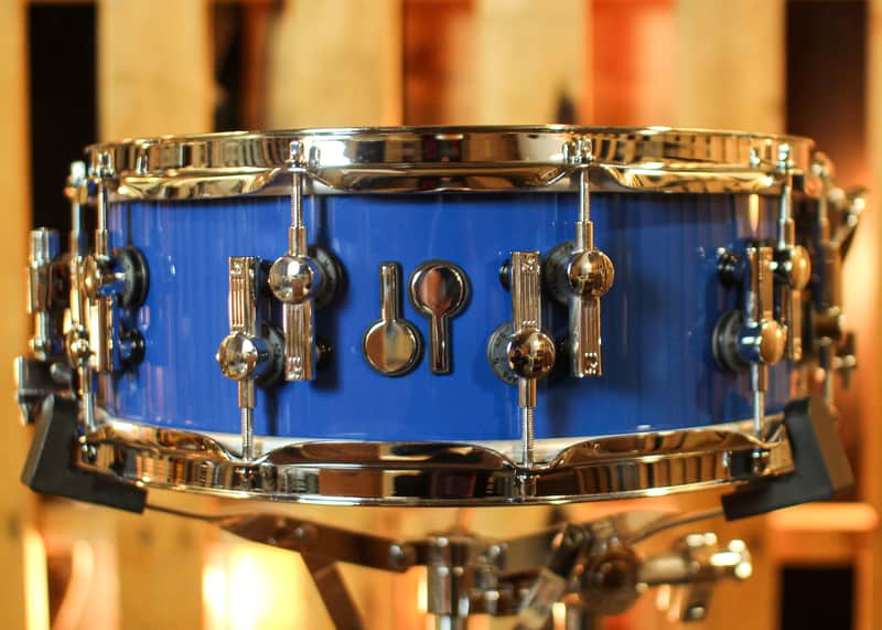 Sonor 14x5.5 SQ2 Thin Birch Solid Blue High Gloss Snare Drum image 1