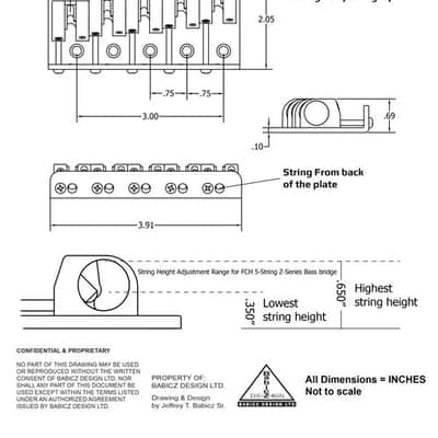 Babicz Full Contact Hardware Z Series 5 string bass bridge Nickel image 2