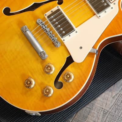 Minty! 2015 Gibson Memphis ES Les Paul Semi-Hollow Electric Guitar Figured Lemonburst + COA OSHC image 7