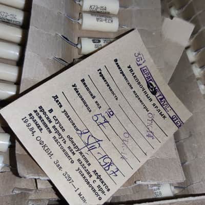 10x Soviet K73-15 A 0.047uF 250V Guitar Tone Capacitors - NOS 1987 - Mylar Film image 3