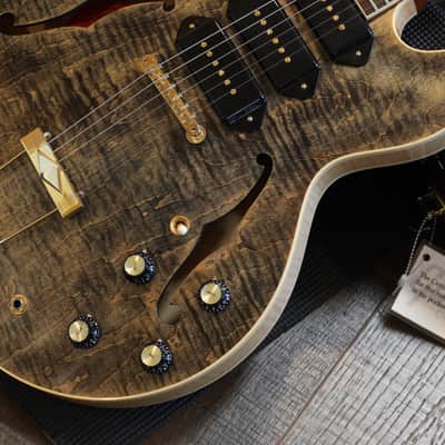 Unplayed! 2023 Gibson Custom Shop 1964 Reissue ES-335 M2M 3x P90 Semi-Hollow Electric Guitar Trans Ebony Black + OHSC image 7
