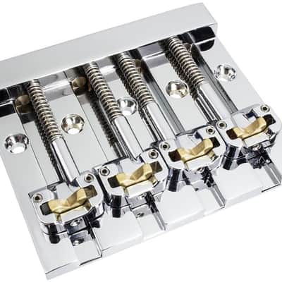 Hipshot 5K400C KickAss Bass Bridge 4-String 5-Hole Retrofits Badass Bass, CHROME image 7