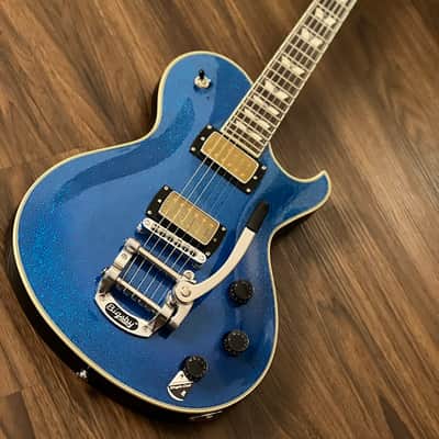 Schecter Solo-6B with Bigsby in Blue Sparkle image 2