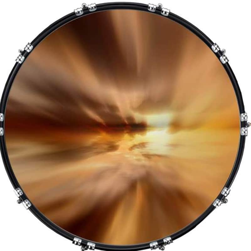 Custom Graphical 22" Kick Bass Drum Head Skin -Sunset Crosses 1 image 1