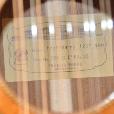FRAMUS Hootenanny 12ST VNM Vintage Tinted Natural Matte / John Lennon Reissue Model / 12-String Dreadnought Round Shoulder / FRV C 0184-25 image 7