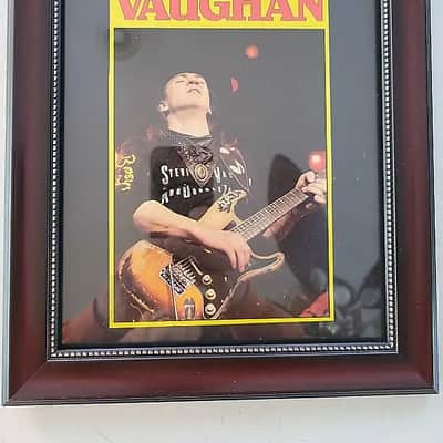 1984 Guitar Player Color Promotional Ad Framed Stevie Ray Vaughan Original