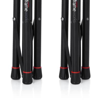 Gator Frameworks Lightweight and Compact Mini Tripod Speaker Stand Set with Nylon Carry Bag (GFWSPK0250SET),Black image 4