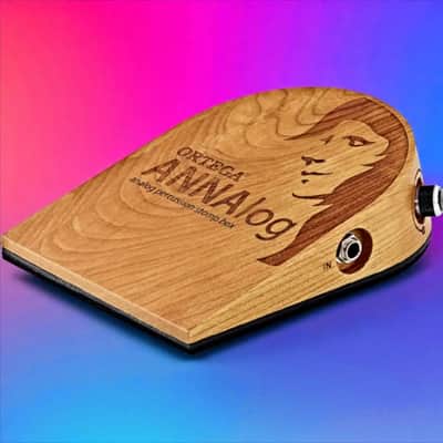 Ortega Analog Stomp Box â€“ Natural Wood Finish, Passive Percussion Effect Pedal for Guitarists & Solo Performers image 1