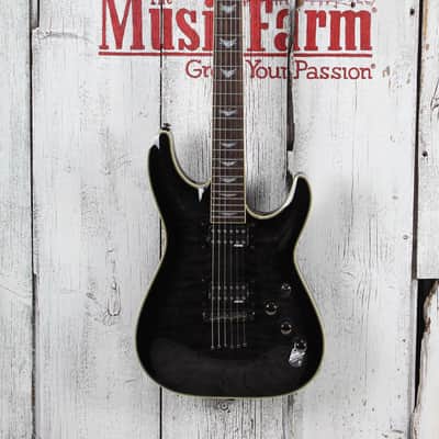 Schecter Omen Extreme-6 Electric Guitar Quilt Maple Top See-Thru Black image 2