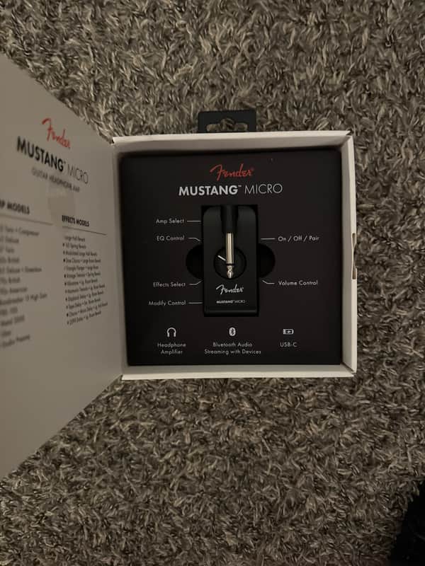 Fender Mustang Micro Guitar Headphone Amp 2021 - Present - Black image 1