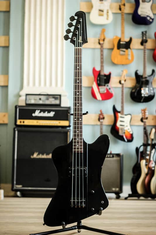 Japan Rare Greco Offset Bass single PU 1987 Black image 1