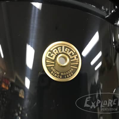 Gretsch USA Custom Round Badge 3 Piece Maple/Gum Shell Pack in Piano Black - 18,12,14 image 5